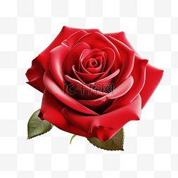 3D 渲染一朵红玫瑰，用于爱情事件