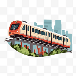 卡通地铁列车图片_地铁列车剪贴画 地铁列车在城市