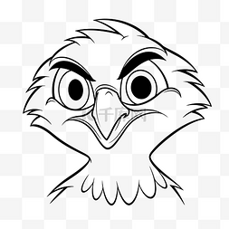 鹰的脸着色页轮廓素描 向量