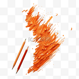 橙色铅笔涂鸦颜料
