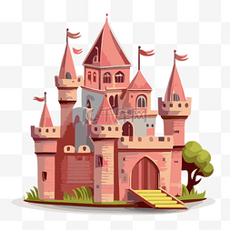 公主城堡卡通图片_公主城堡 向量