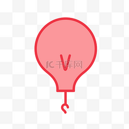 v图片_粉色气球尾部有一个V字 向量