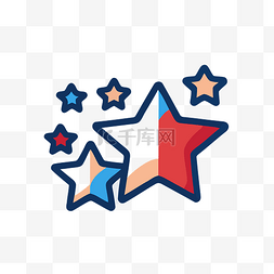高清图片_美国设计中的蓝色和红色星星 向