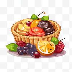 甜馅饼剪贴画可爱的水果馅饼与水