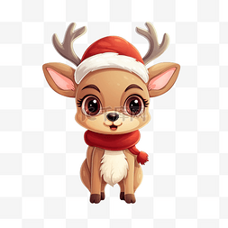 欢呼驯鹿图片_可爱的圣诞鹿角色，表情不同