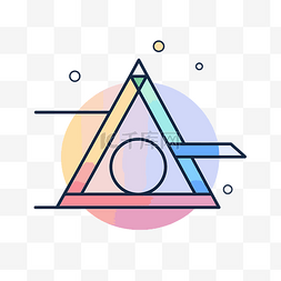 彩虹图案图片_带有彩虹图案的空心三角形 向量