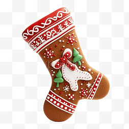 礼物圣诞袜图片_圣诞袜形式的圣诞姜饼