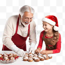 老奶奶家图片_孙女在圣诞节那天协助制作甜点