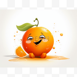 小橘子卡通图片_笑脸的小橘子