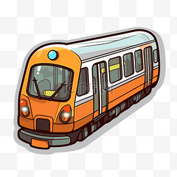 地铁的列车图片_橙色和白色的地铁巨型列车矢量图