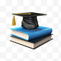 文化手册图片_书籍和毕业帽实现目标和成功概念