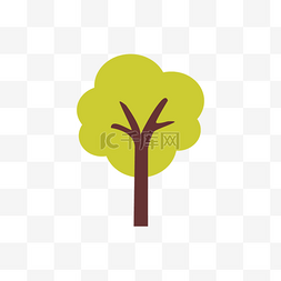 树干剪贴画图片_树木小树树干绿色