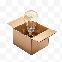 思维盒子图片_盒子里的灯泡创意