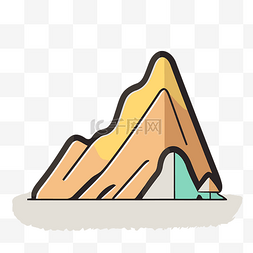 山直线图片_彩色设计中的山图标 向量