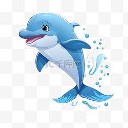 海豚 卡通 可爱 海洋动物
