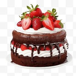 芭比生日蛋糕图片_草莓巧克力蛋糕