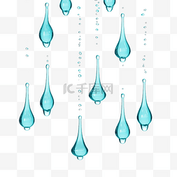 青色雨滴PNG免费下载