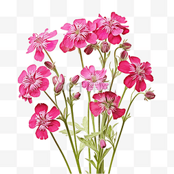 红色 Campion Silene dioica 花