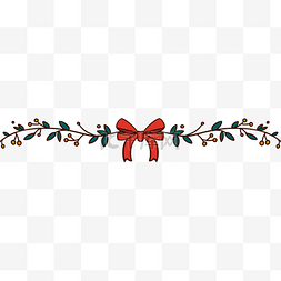 圣诞节装饰横图红色蝴蝶结可爱