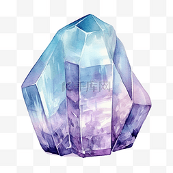 水晶萤石的水彩插图