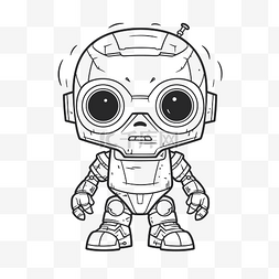 人体插图图片_着色页上有一个小星球大战机器人