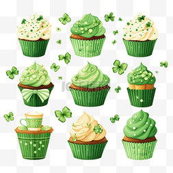 菜单绿色图片_爱尔兰节日圣帕特里克日大套装绿