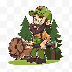 伐木工剪贴画卡通卡通人物的林务