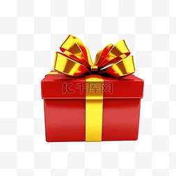 打開禮物图片_带黄丝带的红色礼品盒