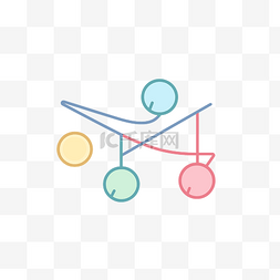 白色背景上三个彩色球的绘制 向