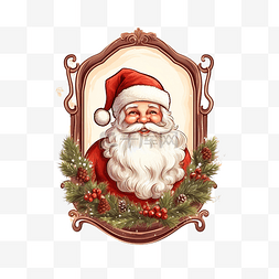 帮助老人打扫图片_圣诞快乐标签与圣诞老人复古矢量