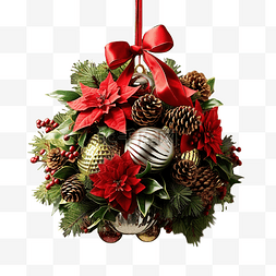 圣诞快乐框架图片_圣诞装饰，如冷杉树枝