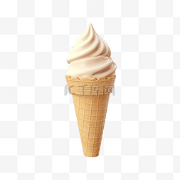 味道清甜图片_蛋卷冰淇淋 3d 插图