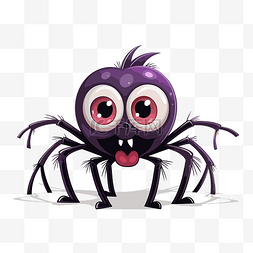 幽灵蜘蛛剪贴画卡通小怪物蜘蛛紫