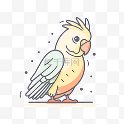 动物凤头鹦鹉图标矢量设计插画模