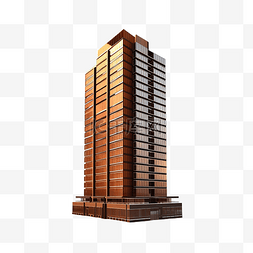 建筑抽象图片_棕色的大摩天大楼