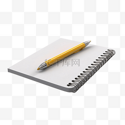 问卷测试图片_用铅笔 3d 渲染的空笔记本