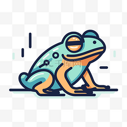 青蛙图标图片_平面风格设计中的卡通青蛙图标 