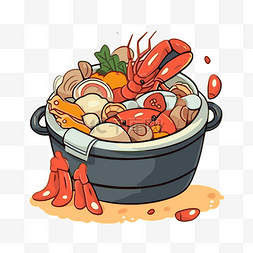 卡通蛤蜊图片_蛤蜊剪贴画卡通人物食物和龙虾在