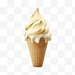 香草冰淇淋图片_香草冰淇淋 3d 插图