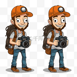 旅游png动画图片_自定义剪贴画矢量卡通旅游摄影师