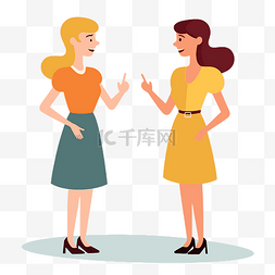 站着交谈的人图片_女人说话剪贴画 两个女人互相交