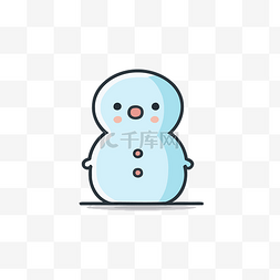小雪人图片_插图中有一个可爱的小雪人 向量