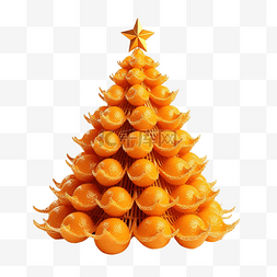 星星丝带橙色图片_橙色的圣诞树