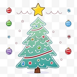 学校线条点图片_手写练习追踪圣诞树和圣诞球的线