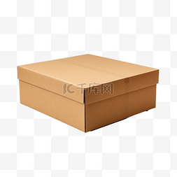 正方形木板图片_带棕色盖的纸板箱隔离包装盒