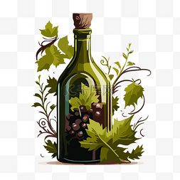 卡通橄榄油图片_一瓶酒