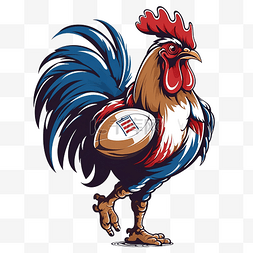 橄榄球头图片_橄榄球公鸡运动吉祥物法国