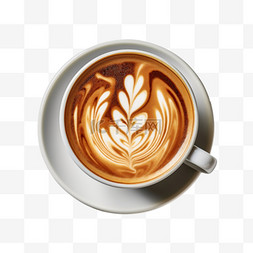 质感拉花咖啡元素立体免抠图案