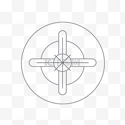 自适应图片_带有圆圈中十字矢量图形的罗盘图