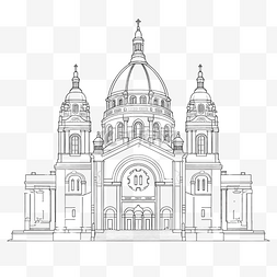 英国大教堂图片_圣保罗大教堂地标前立面图的轮廓
